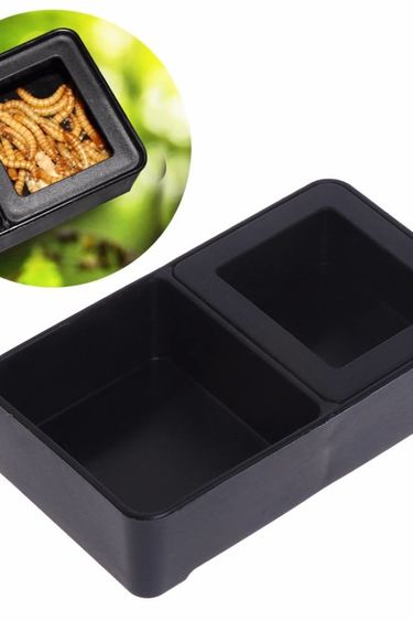 All things reptile ATR Plat d'alimentation double - eau et vers - Dual water worm feeding dish