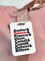 Reindeer Names Bag Tag