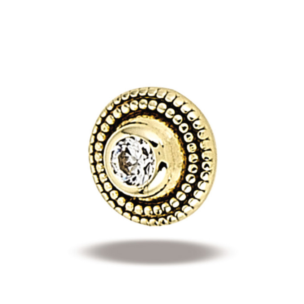 Round Millgrain with CZ by Body Gems