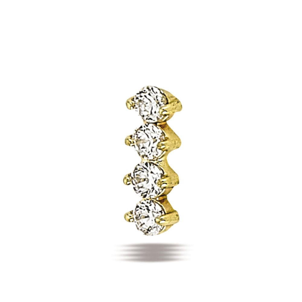 4-Gem Prong Flat Line with CZ by Body Gems