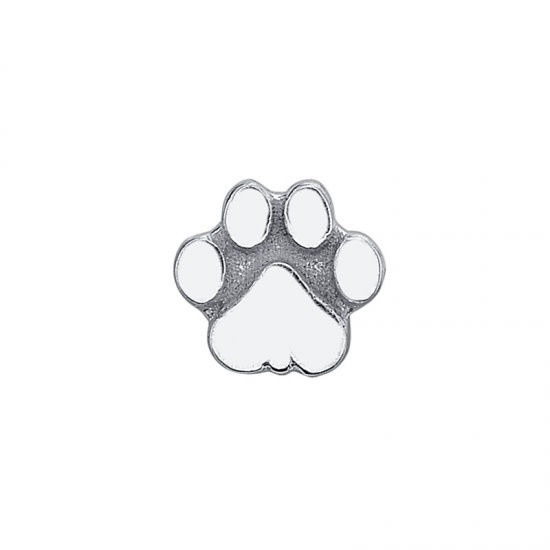 Paw ( white gold ) ( flat polished 4mm ) ( threadless )(16-1282-400)