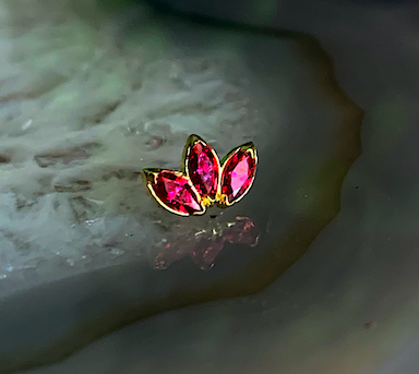 Large Marquise Fan with Red CZ by Anatometal