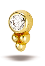 3-Bead Bezel with CZ by Body Gems