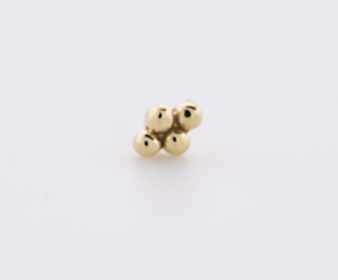 4-Bead Cluster by Body Gems (threadless yellow gold) - Lucky's Tattoo and  Piercing