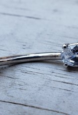14g 7/16 Oval Prong Navel Curve by Body Gems