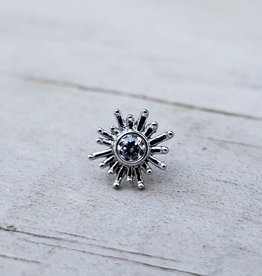 Large Sun Ray | CZ | White Gold