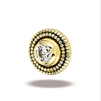 12/14g Round Millgrain with CZ by Body Gems