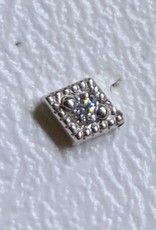 Harlequin Rhombus ( single stone ) ( white gold ) ( clear cz ) ( threadless ) (#0095)