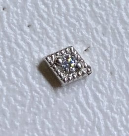 Harlequin Rhombus ( single stone ) ( white gold ) ( clear cz ) ( threadless ) (#0095)