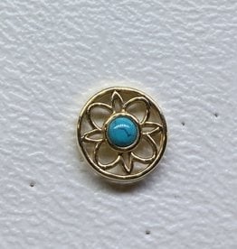 14g Paloma Flower (yellow gold) (turquoise tq) (threaded) ( DT094 )