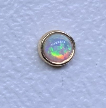3mm Flat Cabochon with White Opal by Body Gems