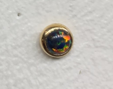 3mm Flat Cabochon with Black Opal by Body Gems