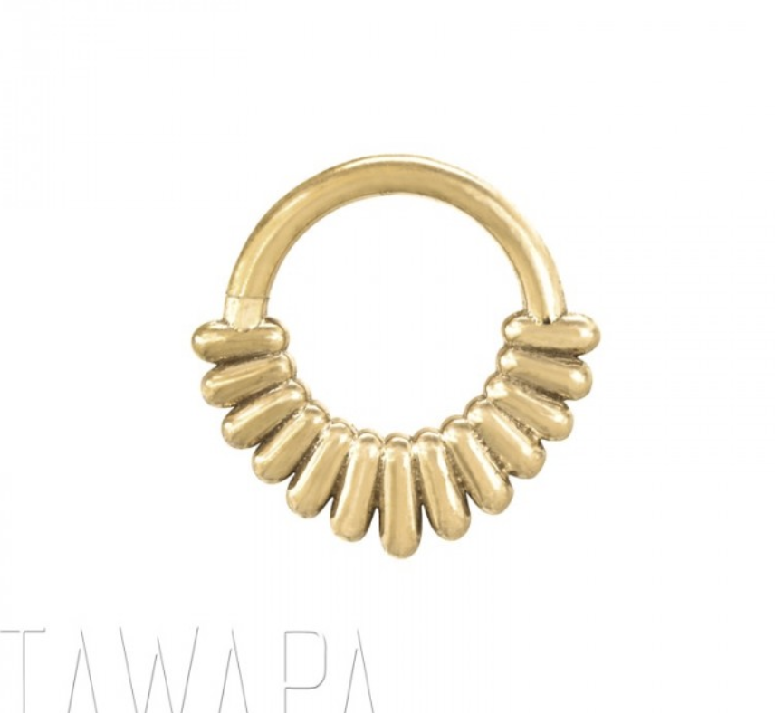 Capsule Ring ( 16g 5/16 ) ( yellow gold ) ( thick tear ray ) ( seam ring )