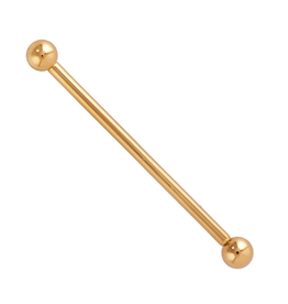 16g 1 & 5/16 Industrial Bar w/ 1/8 beads ( BBi) ( Barbell )(rose gold) (threaded) ( SBB16-1 5/16-1/8 )