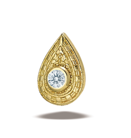 14g Relic Pear (6.65mm) (yellow gold) (clear cz) (threaded) ( DT128 )