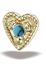 Millgrain Heart with Turquoise by Body Gems