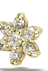 14g Pointy Flower ( yellow gold ) ( clear CZ ) ( threaded ) ( DT038 )