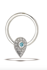 FBR ( horizontal ) ( pear relic ) ( seam ring ) ( white gold ) ( 16g 3/8 ) ( turquoise tq ) ( FBR w/ DT128 H )