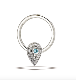 FBR ( horizontal ) ( pear relic ) ( seam ring ) ( white gold ) ( 16g 3/8 ) ( turquoise tq ) ( FBR w/ DT128 H )