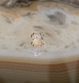 Double Prong Stone ( yellow gold ) ( white diamond ) ( rose cut ) ( 4mm ) ( threadless ) (#16-0253-300-DIARC)