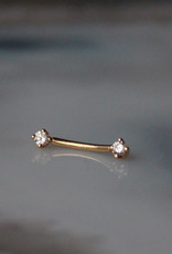 16g 5/16 Prong Gem Curved Barbell with CZ by BVLA