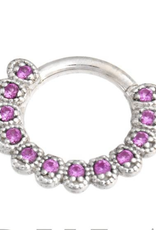 16g 5/16 "Santa Rosa" Seam Ring with Pink CZ by BVLA