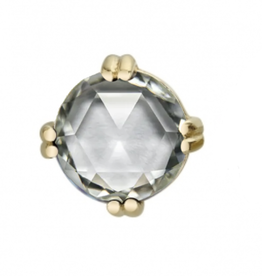 Double Prong Stone ( yellow gold ) ( white diamond ) ( rose cut ) ( 2mm ) ( threadless ) (#16-0253-200-DIA)