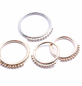 18g 5/16 Beaded Ring (yellow gold) (seam ring)
