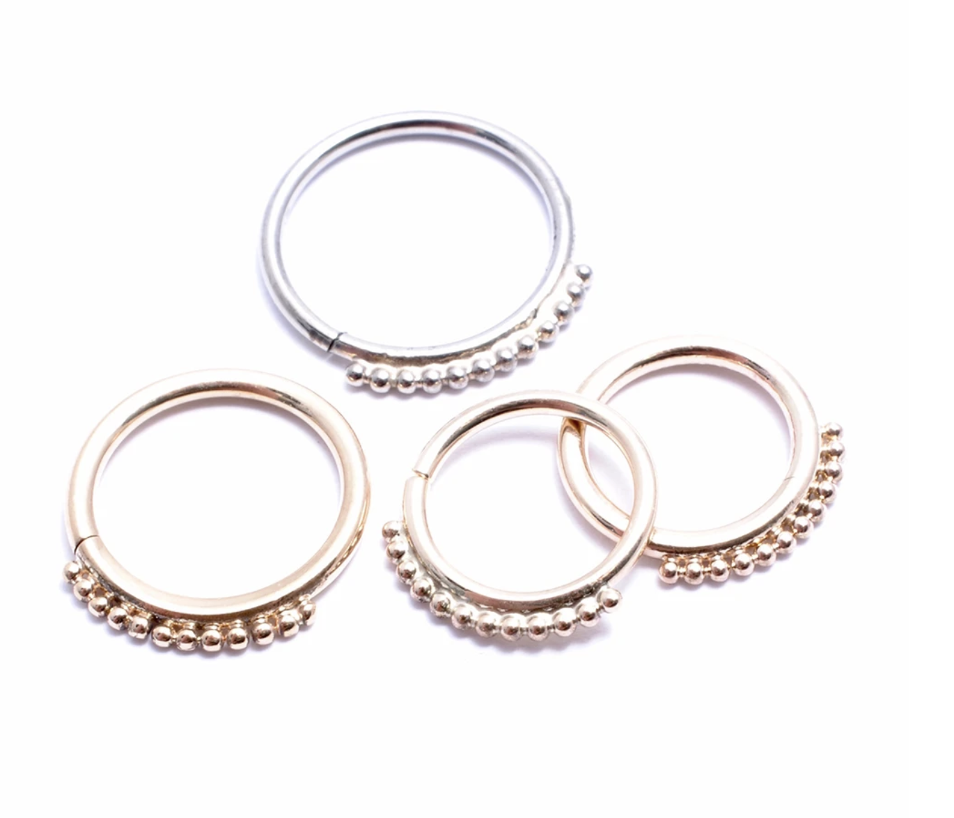 18g 5/16 Beaded Ring (white gold) (seam ring)