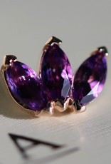 Marquise Fan ( rose gold ) ( amethyst ) ( threadless )(#16-0509-400-AMAA)