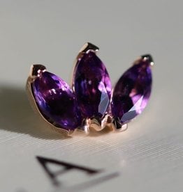 Marquise Fan ( rose gold ) ( amethyst ) ( threadless )(#16-0509-400-AMAA)