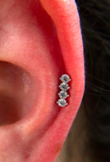 4-Gem Prong Flat Line with CZ by Body Gems