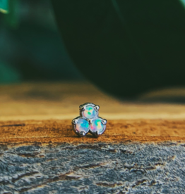 Mini Tri-Prong Cluster | White Opal | White Gold