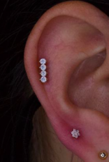 4-Gem Prong Flat Line with CZ by Body Gems