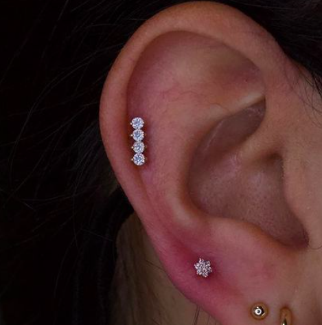 4-Gem Prong Flat Line with CZ by Body Gems