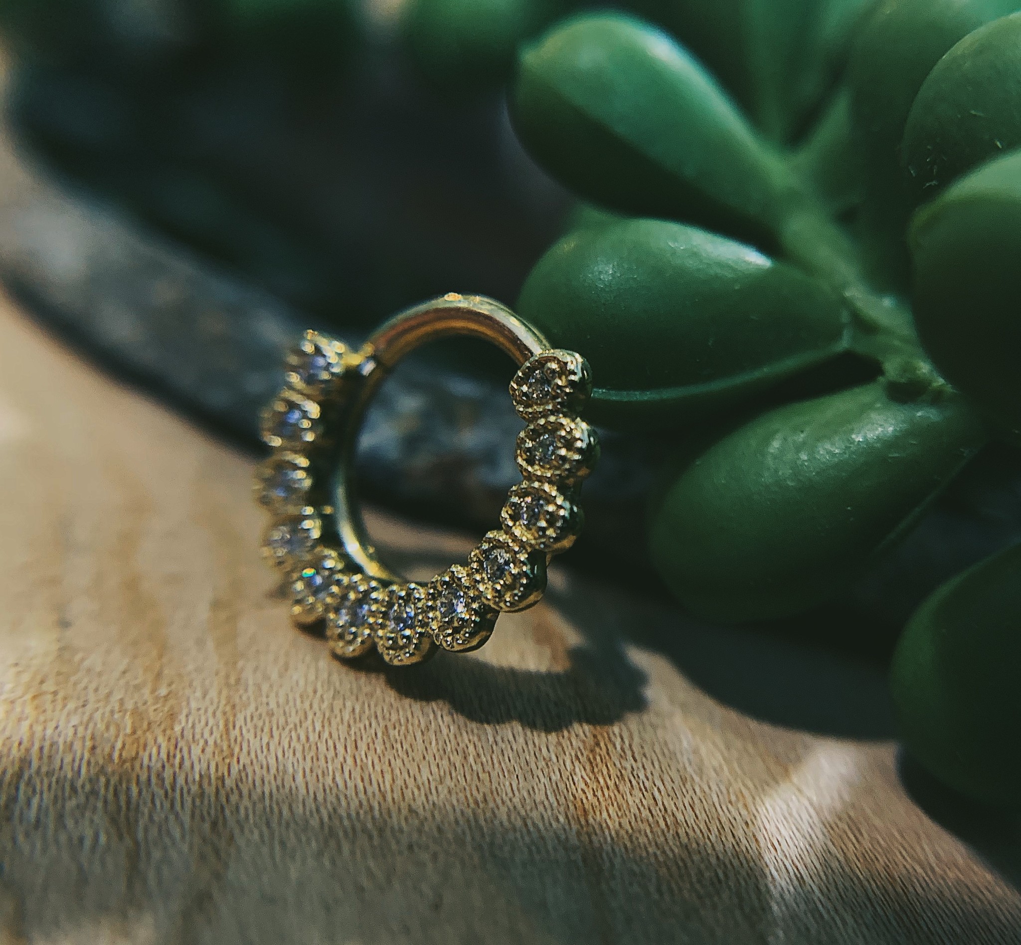 16g 5/16 "Santa Rosa" Seam Ring with CZ by BVLA