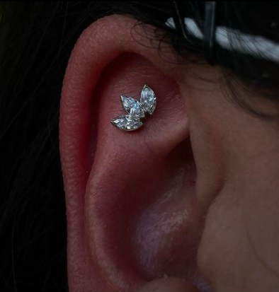 Large Marquise Fan with CZ by Anatometal