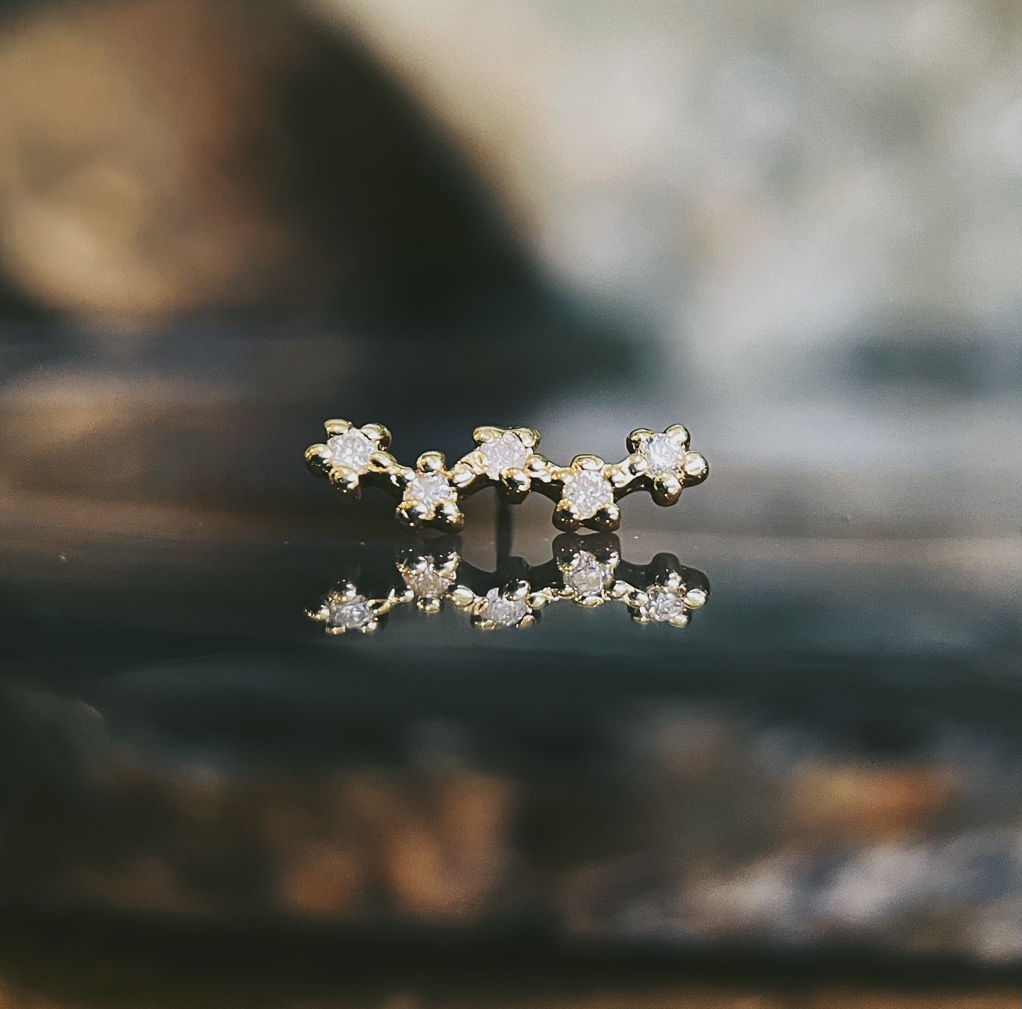 "Stardust" with White Diamonds by Tawapa Jewelry