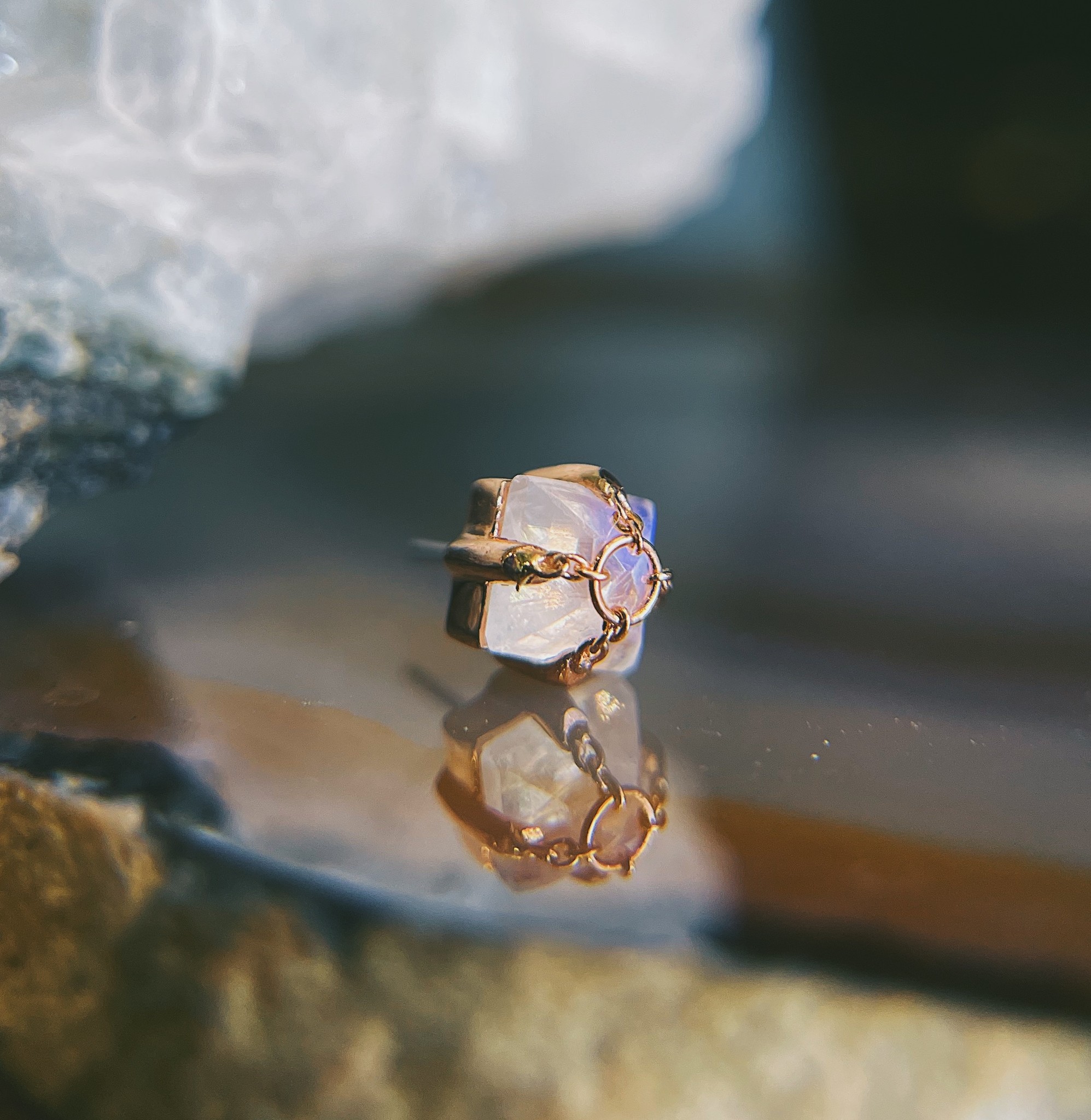 Pupil Hall "How Dare You" threadless end with Labradorite by Pupil Hall