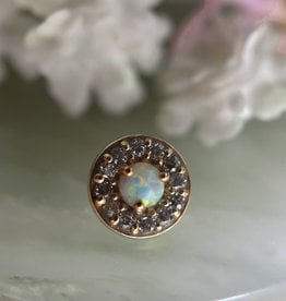 Halo | CZ & White Opal | Yellow Gold