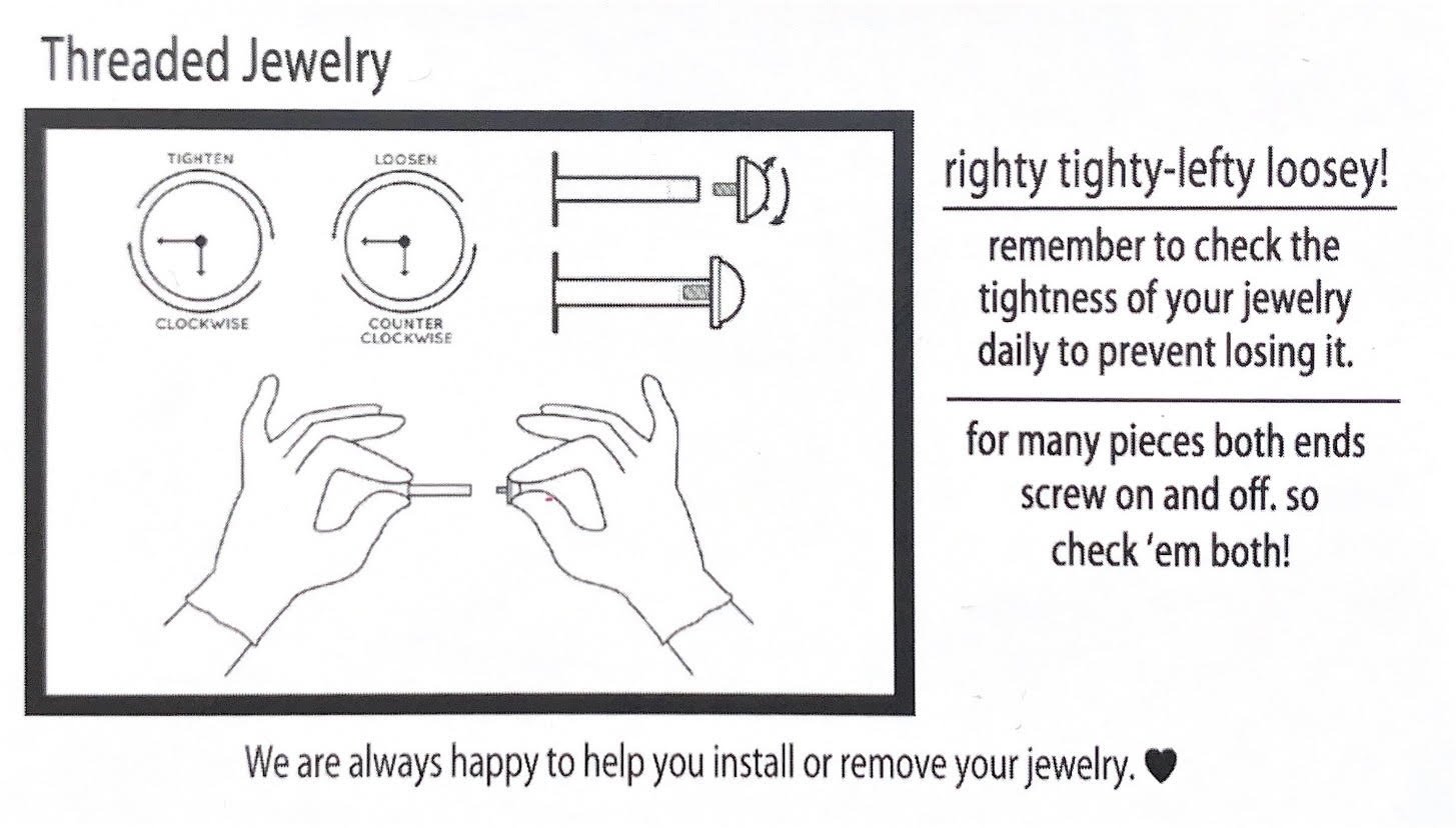 12/14g Chisel Cut Disc threaded end by Alchemy Adornment