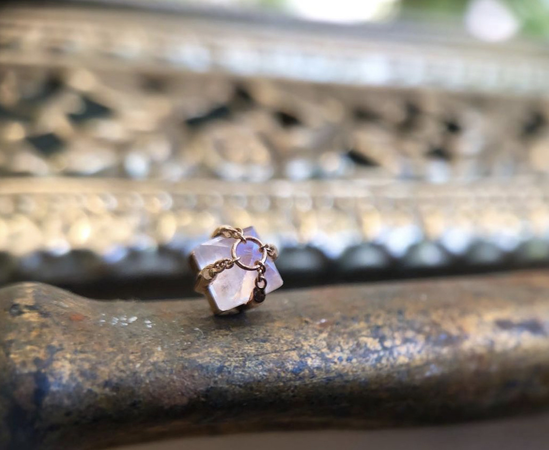 Pupil Hall "How Dare You" threadless end with Labradorite by Pupil Hall