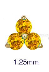 Tri-Prong Cluster with Amber Yellow CZ by Anatometal