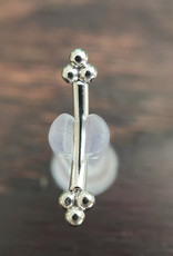 Tri-Bead Curve barbell - 16g 5/16 - white gold