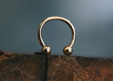 Gold Circular Barbells & Captive Rings 