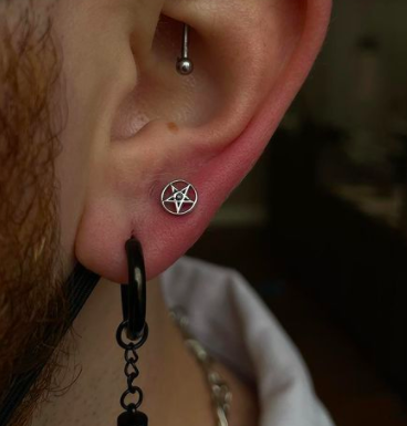 Pentagram with Black CZ by BVLA