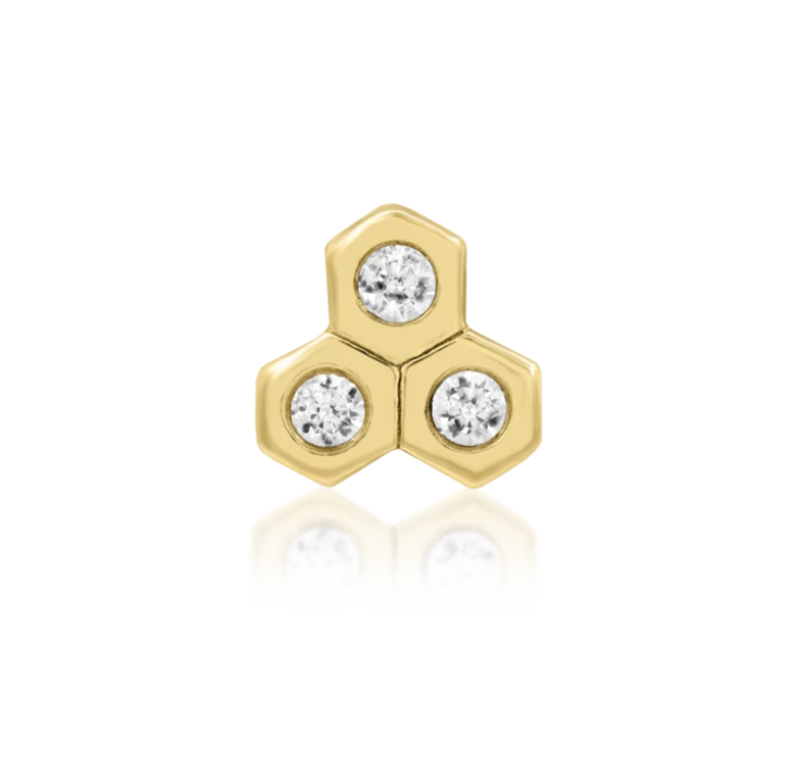 junipurr jewelry "Tri-Hive" with CZ by Junipurr Jewelry