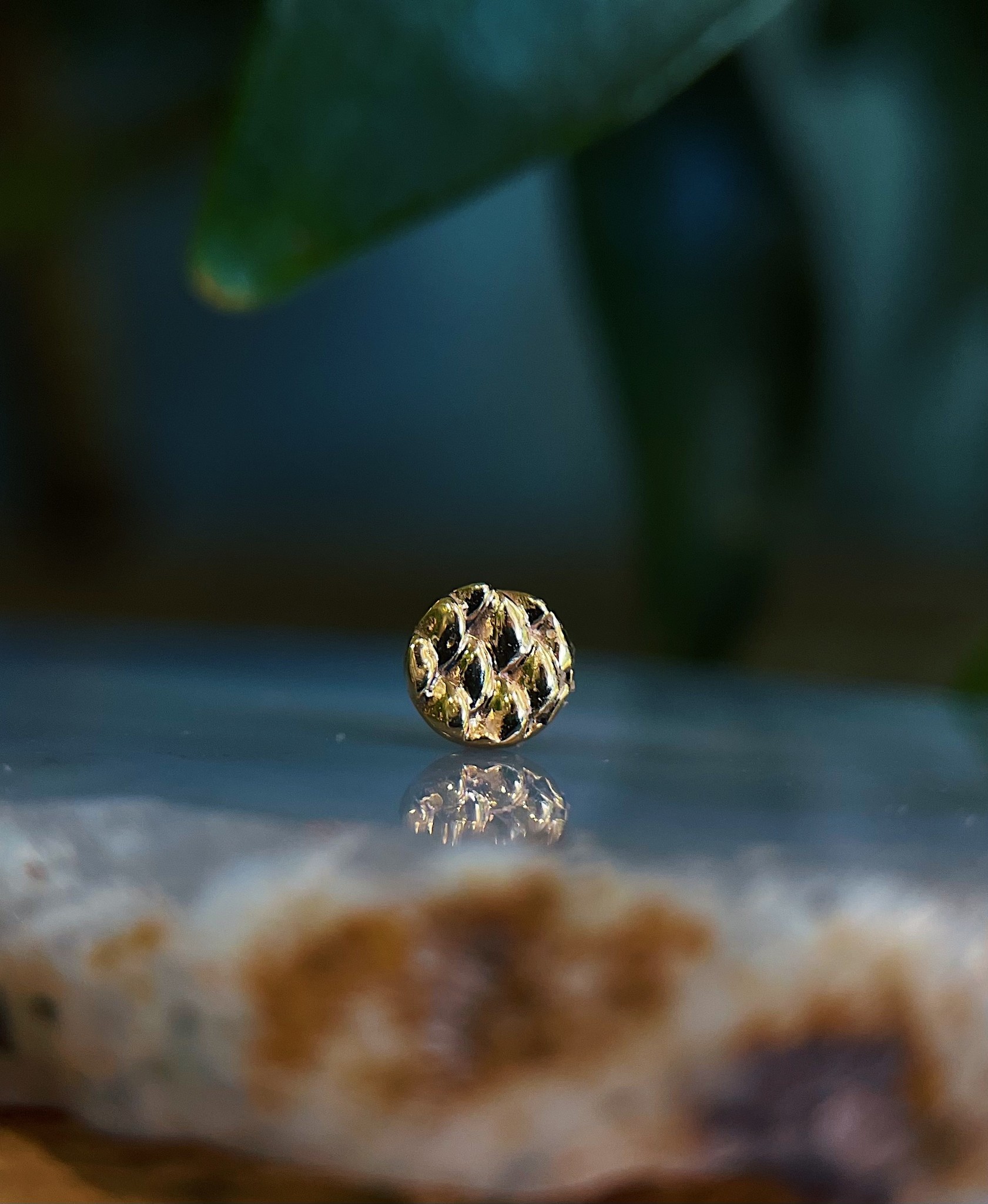 "Disc of Water" threadless end by Auris Jewelry