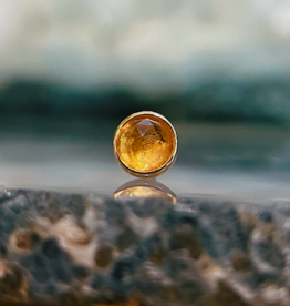 Cup Set Cabochon | 3mm | Citrine | Yellow Gold