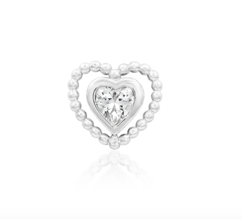 junipurr jewelry "My Beading Heart" with CZ by Junipurr Jewelry